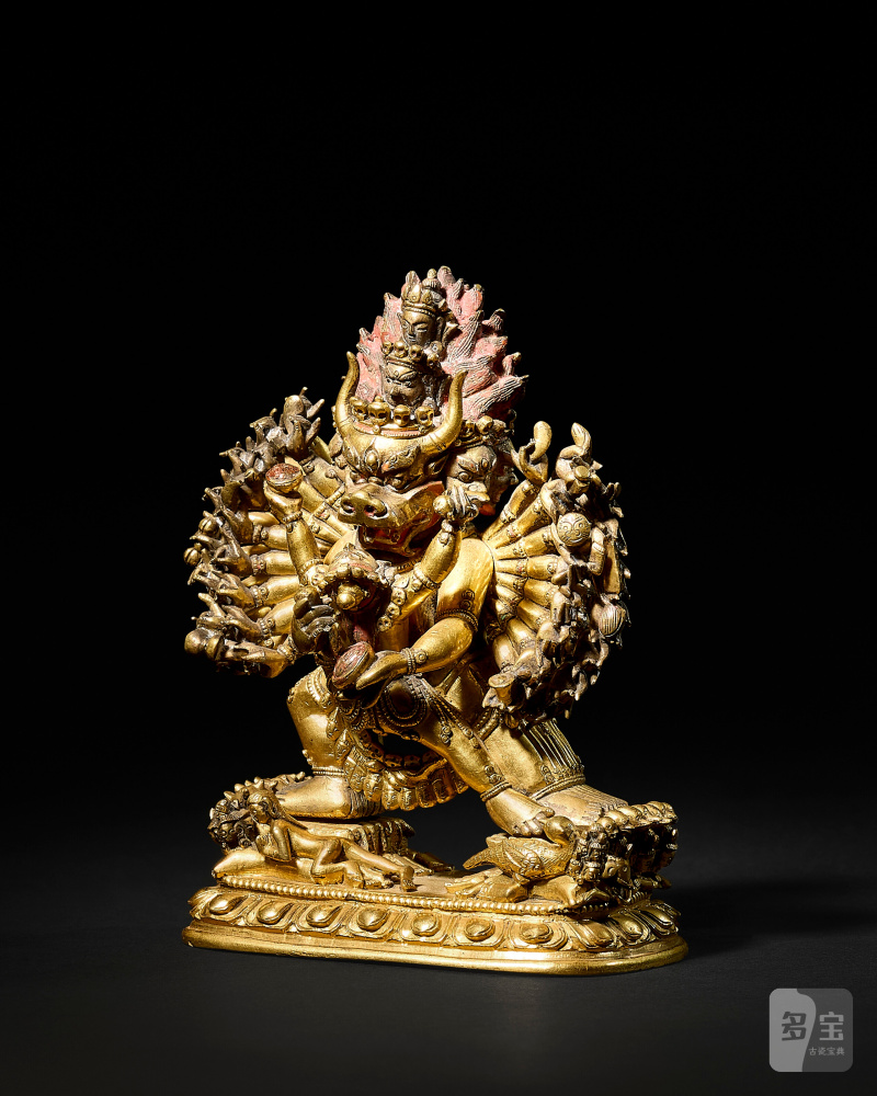 STATUE DE VAJRABHAIRAVA EN ALLIAGE DE CUIVRE DORÉ  TIBET, XVIIIE SIÈCLE - 图2